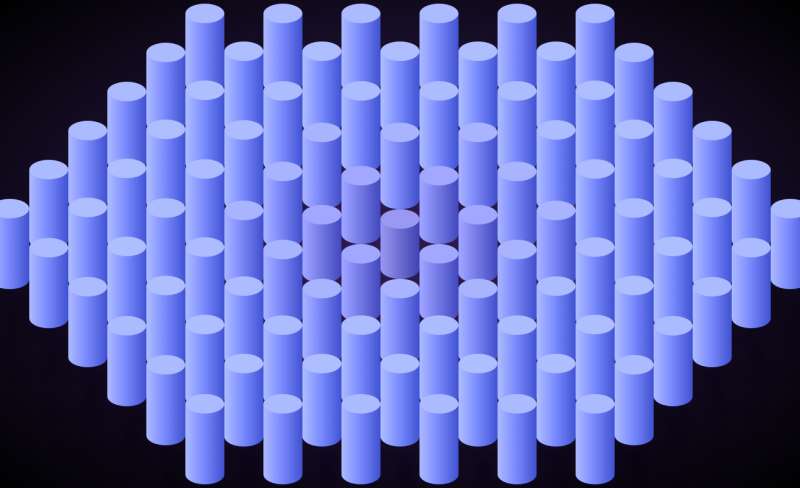蓝色的六边形圆柱弹性动画特效