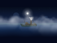 夜晚海上的轮船动画场景特效