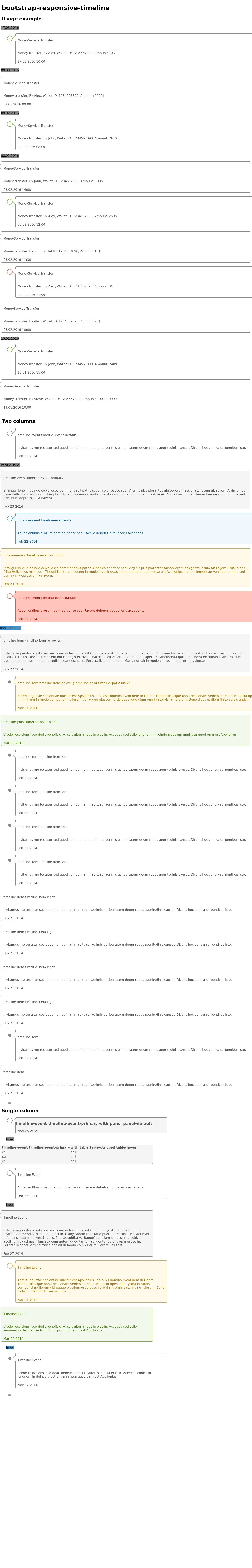 css3 bootstrap響應式垂直時間軸代碼