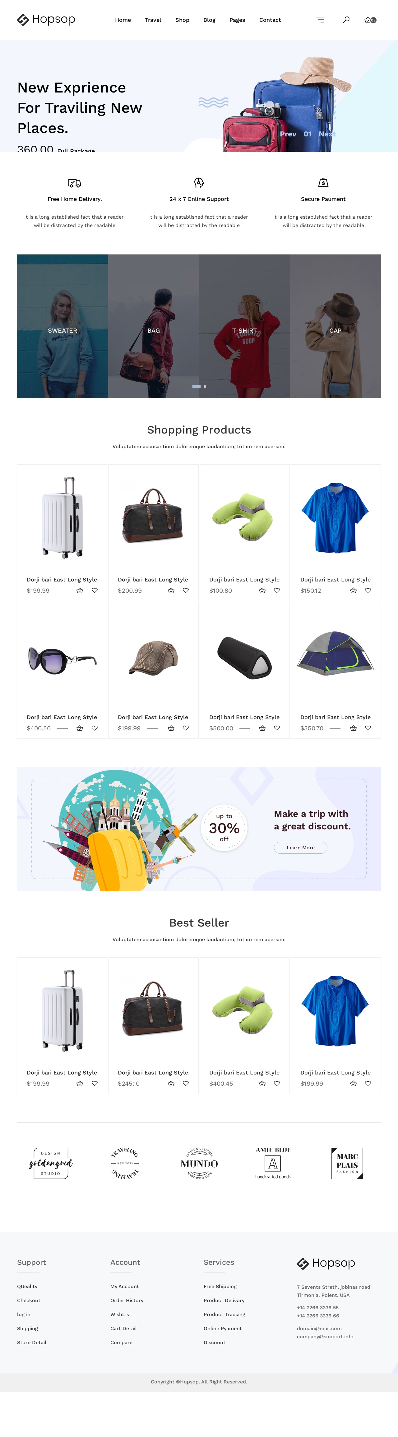 bootstrap戶外旅行裝備電子商城模板