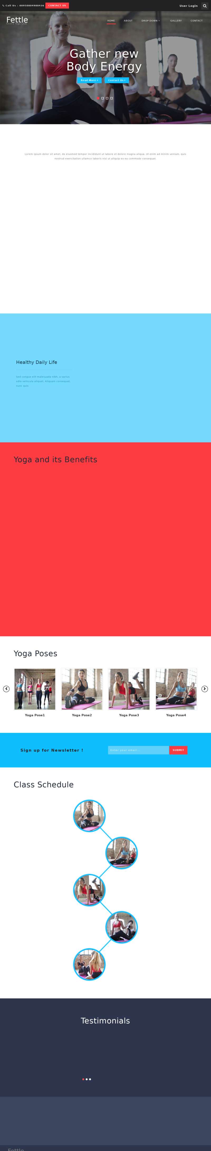 宽屏的瑜伽健身俱乐部网站模板