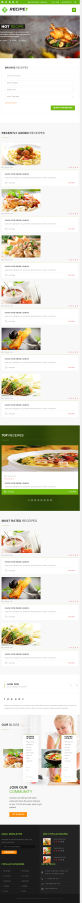 html5绿色的餐饮美食交流平台网站响应式模板