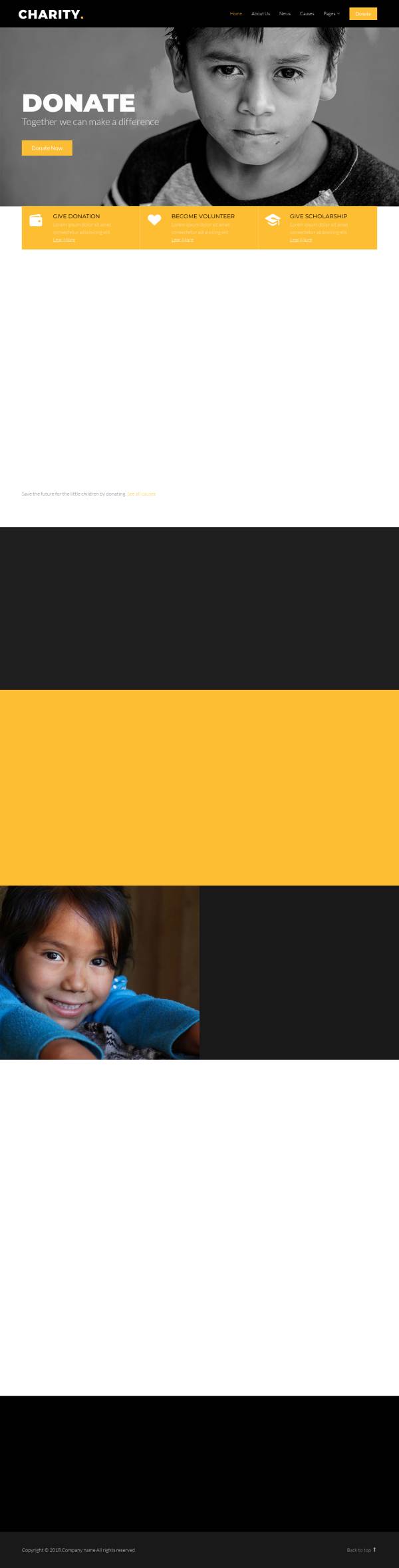 儿童慈善救助基金公益网站模板