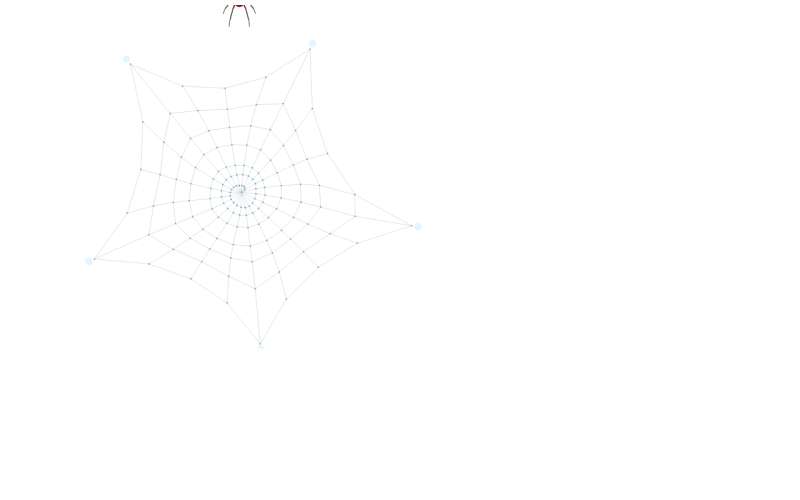 html5 canvas蜘蛛网蜘蛛动画特效