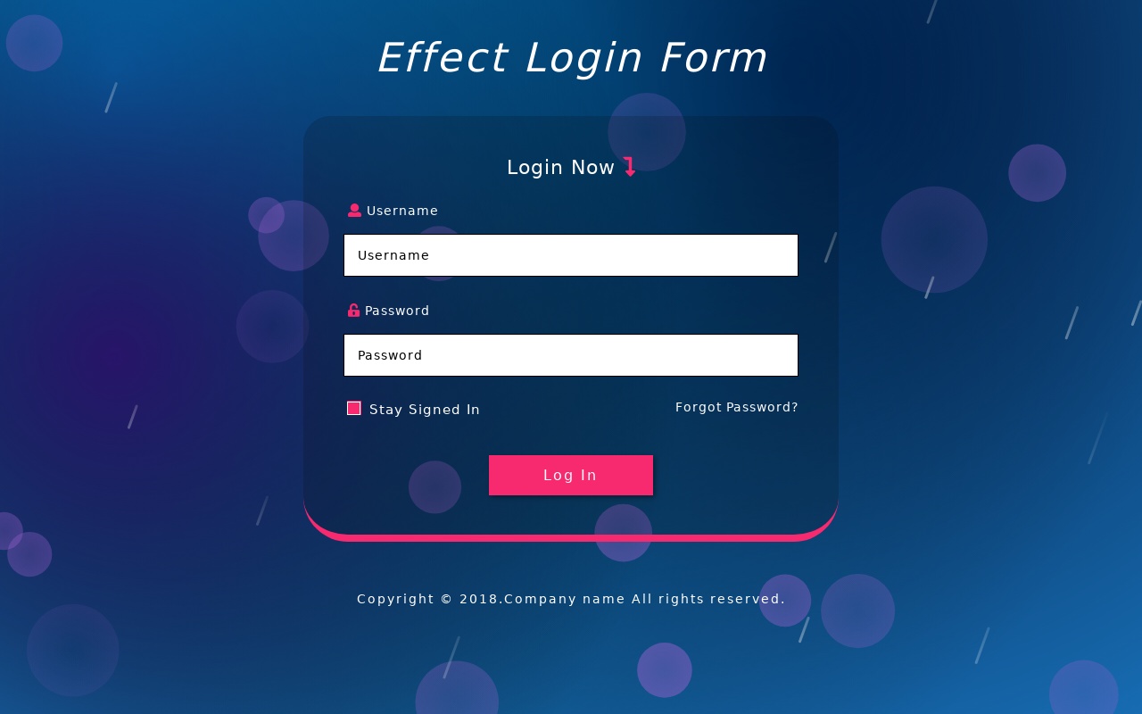 html5動態背景用戶登錄頁面模板
