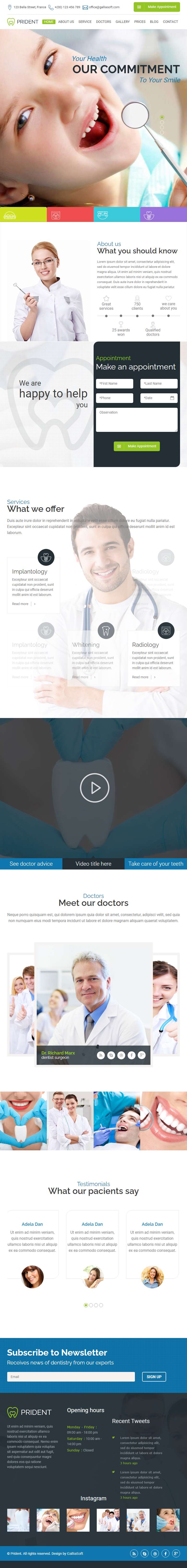 宽屏的儿童牙科医院网站html模板