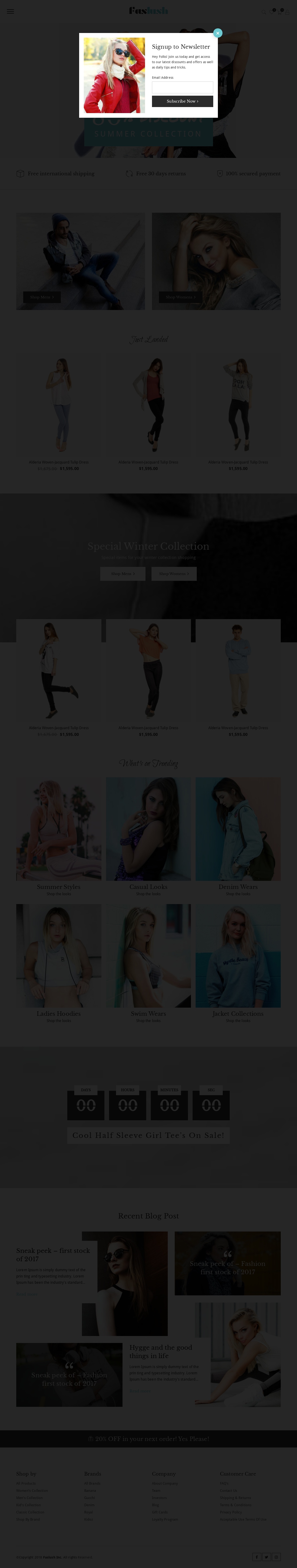 大氣的時尚女性服裝電子商務商城html5模板