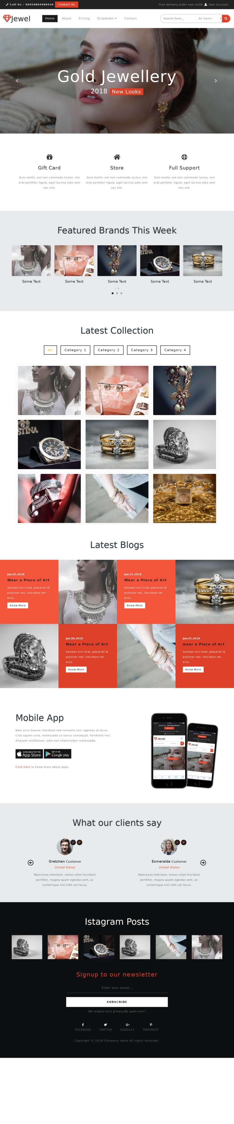 大气的珠宝首饰品牌企业网站模板