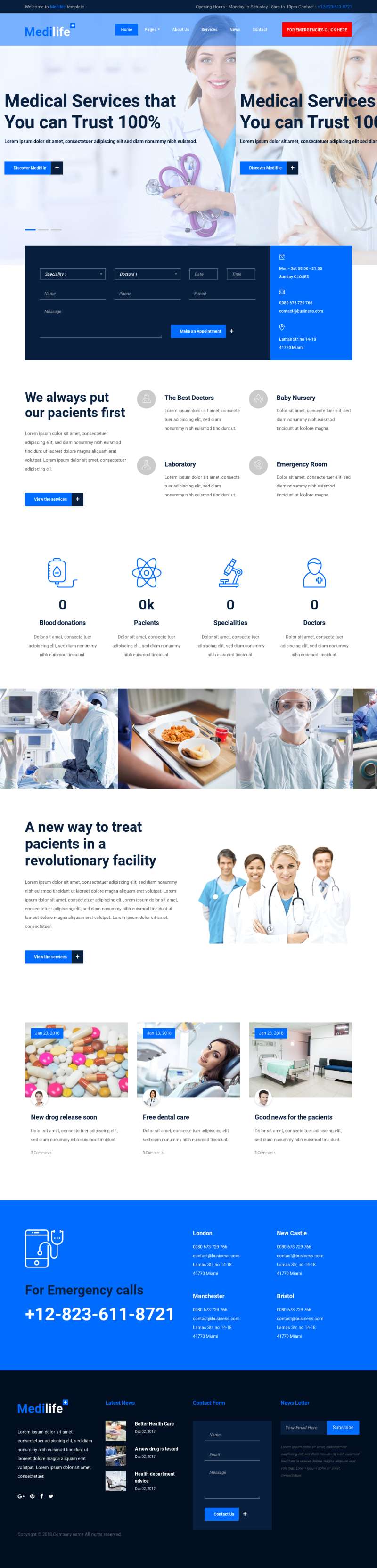 响应式的健康医疗体检管理中心网站模板