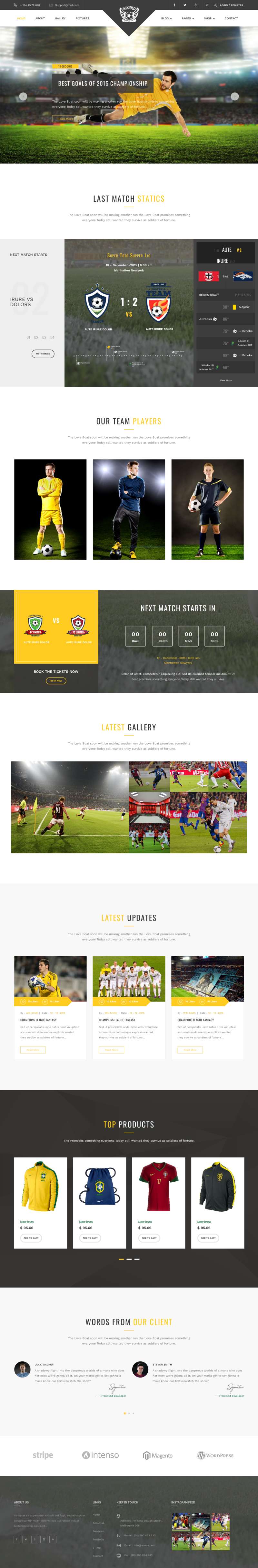 世界杯足球体育用品电商网站html模板