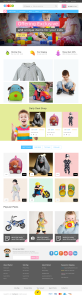 卡通风格的母婴儿童玩具商城网站模板