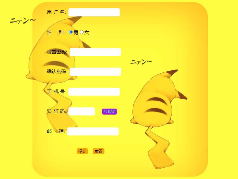 js用户注册表单验证代码