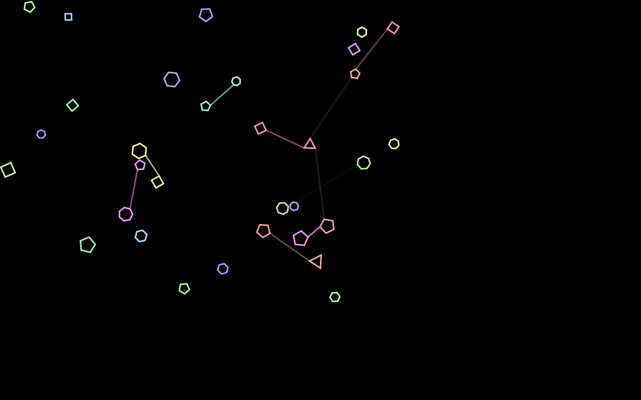 html5 canvas多邊形碰撞磁力動畫特效