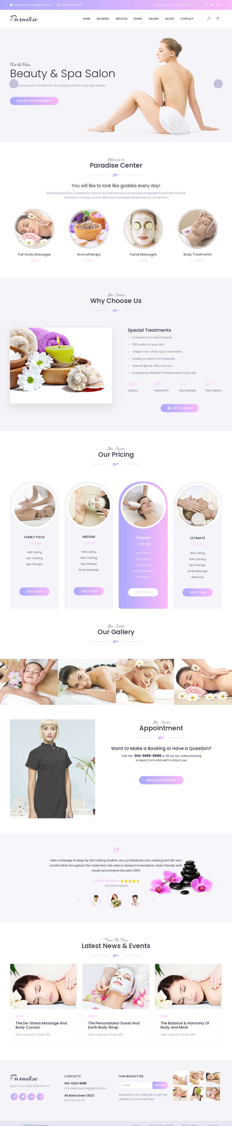 紫色大气的女性美容spa网站模板