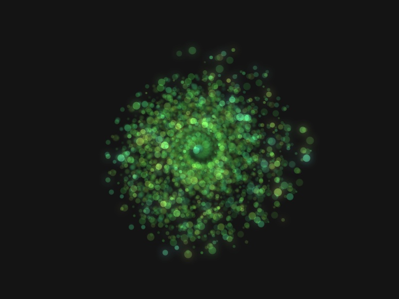 html5 canvas綠色的粒子爆炸動畫特效