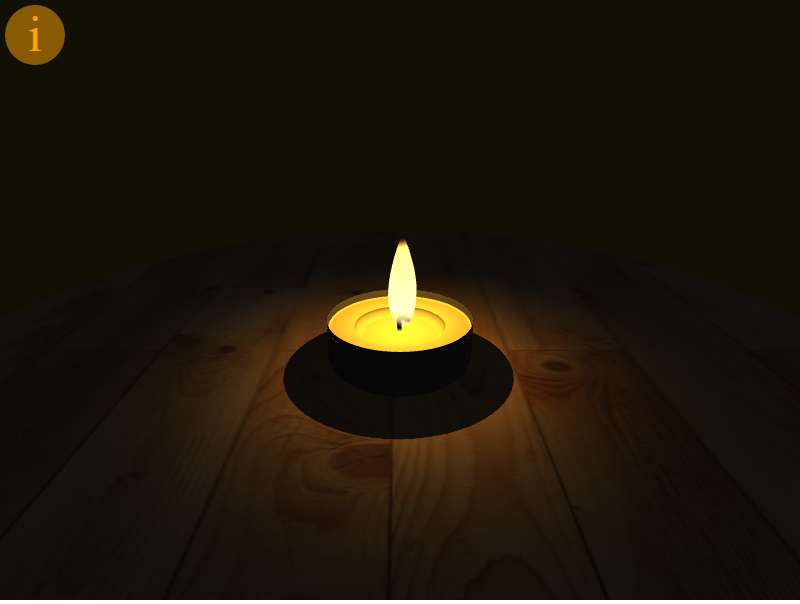 木板上的火焰蜡烛3D特效