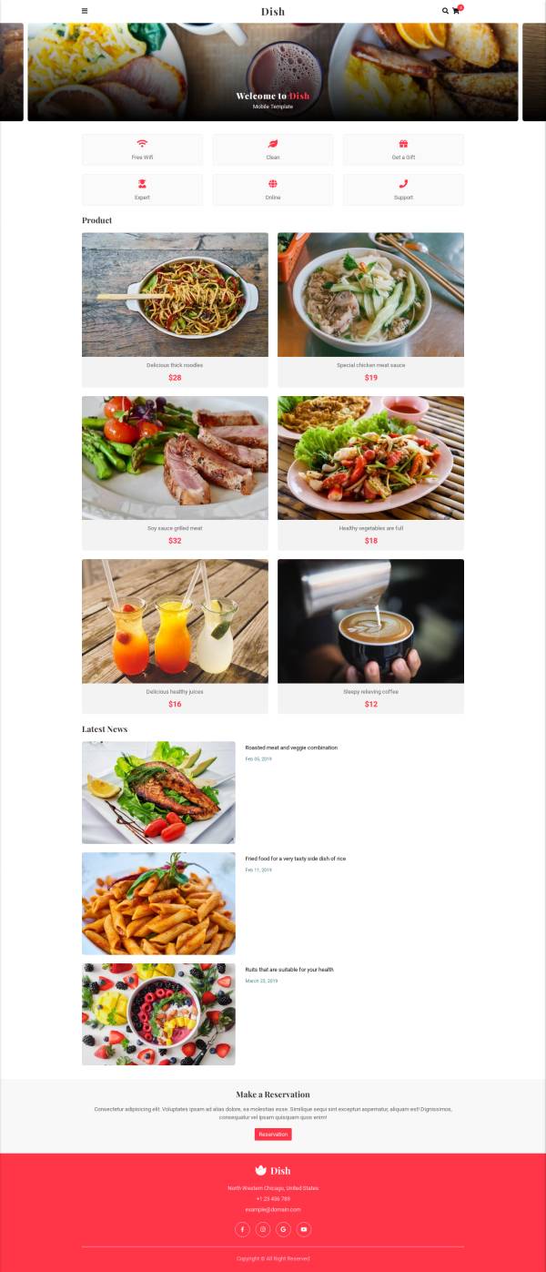 移动端美食餐饮外卖网页模板