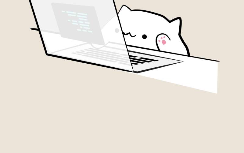 卡通猫敲键盘svg特效