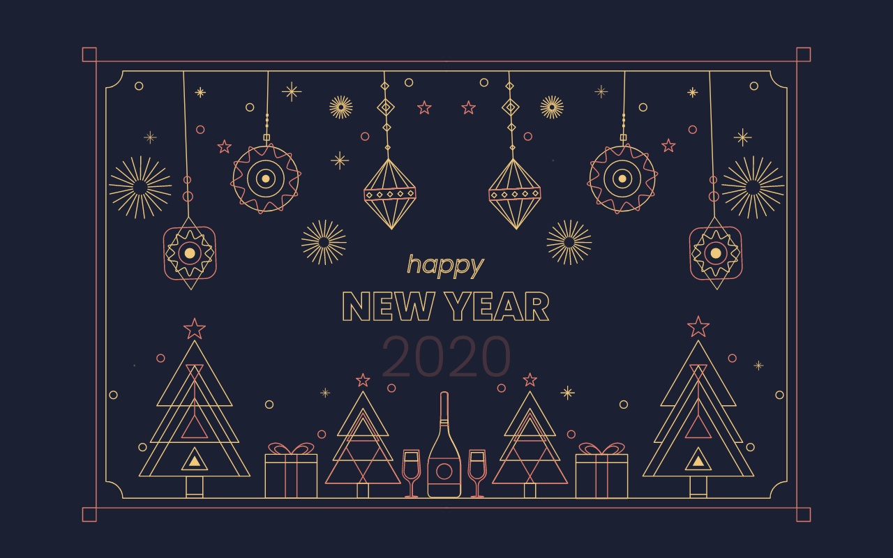 卡通2020新年快乐主题动画特效