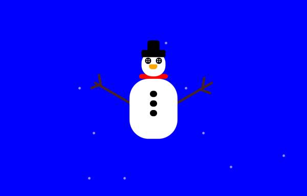 冬季雪花雪人动画特效