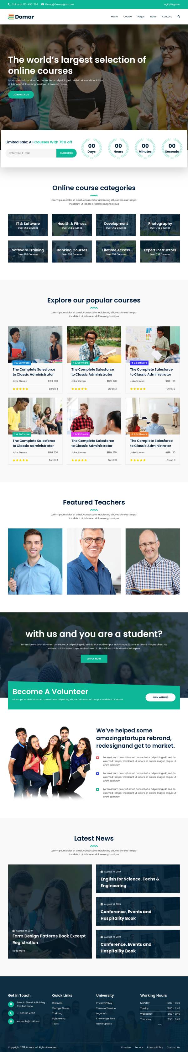 网上课程教育平台网站模板