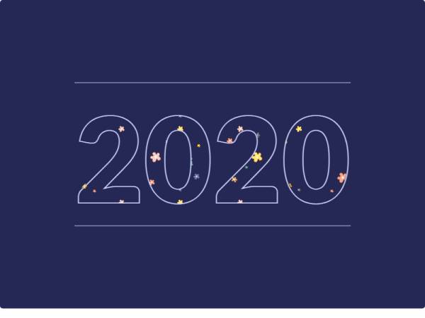 创意的2020数字填充背景动画特效