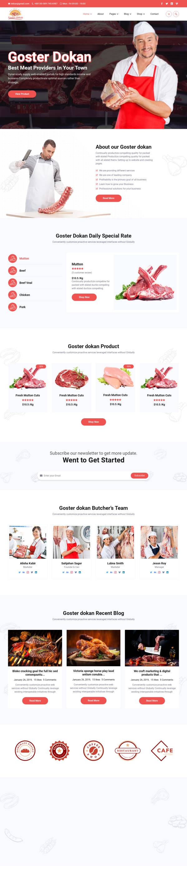 肉类食品行业网站HTML5模板