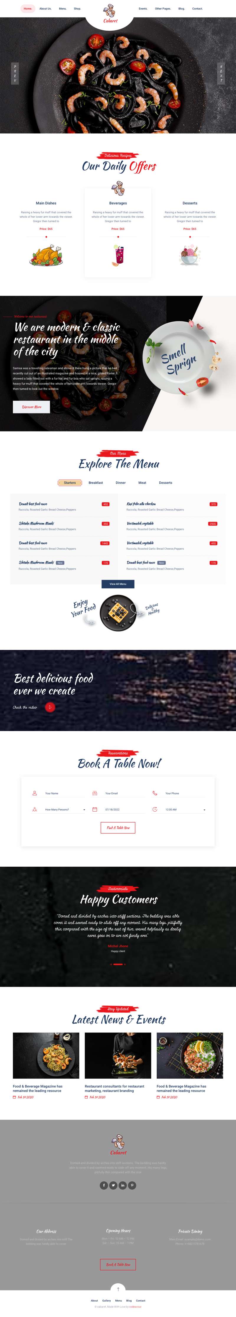 外卖餐饮预订网站html5模板