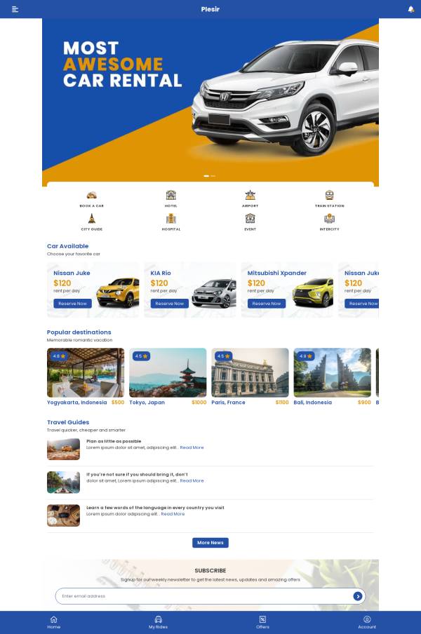 移动端汽车租赁旅行网站模板