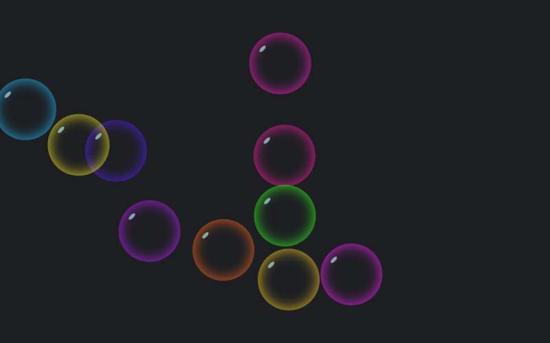 vue全屏的气泡碰撞动画特效