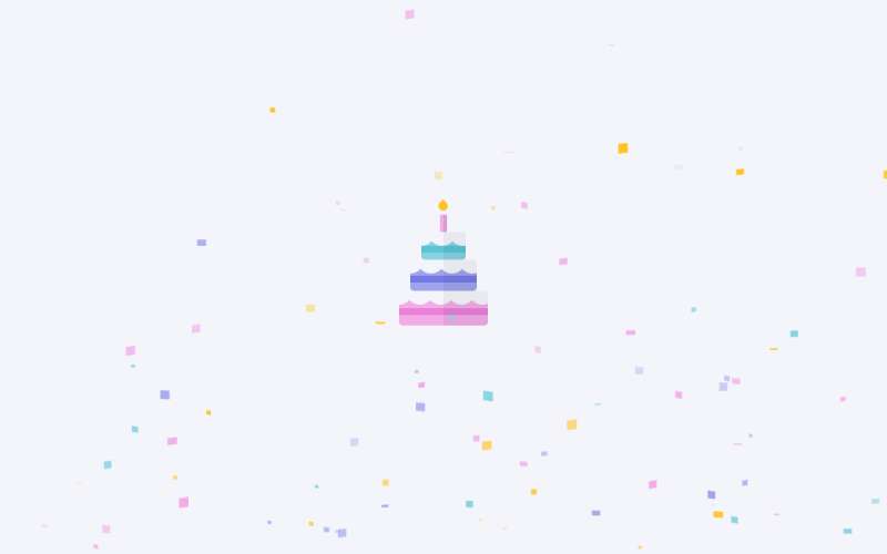 彩色的生日蛋糕主题动画特效