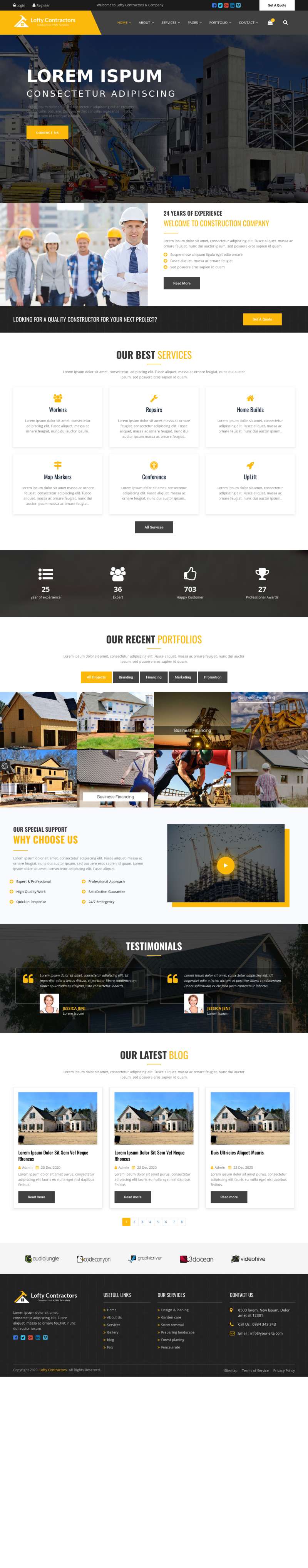 建筑工程行业网站html模板
