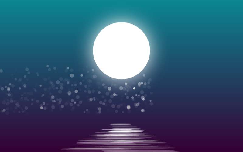河面上的月亮倒影动画特效