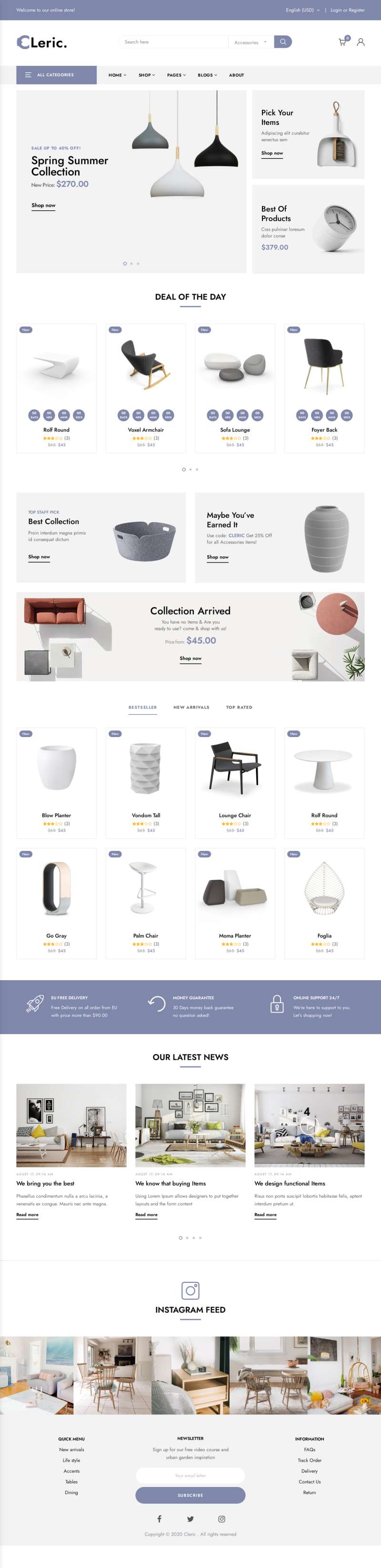 简洁的家具购物平台HTML模板