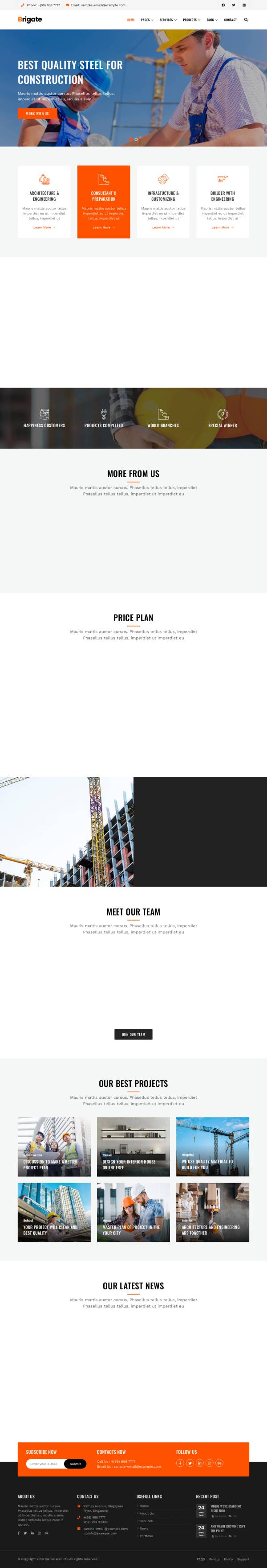 房产建筑工程企业官网html模板