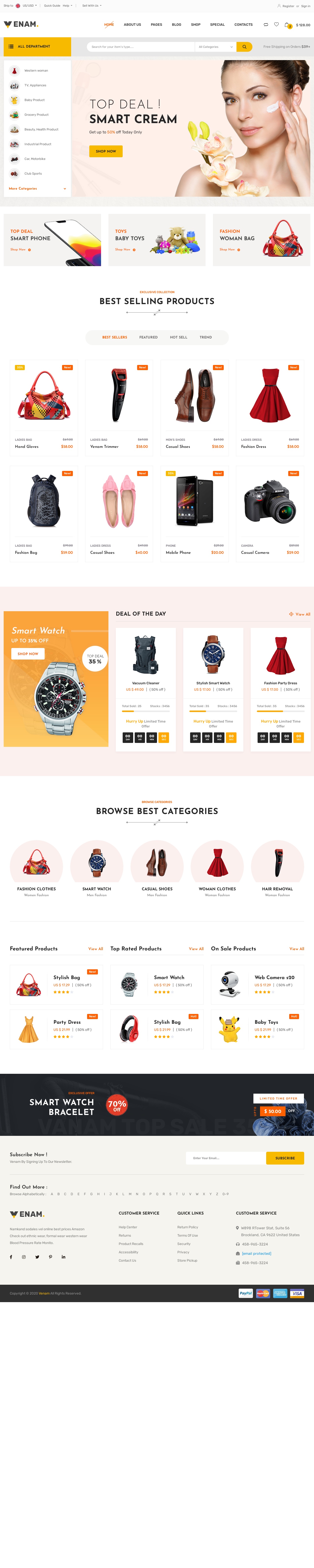 多用途的綜合類商城網站HTML5模板