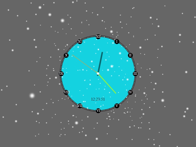 html5 css3圓形時鍾雪花背景特效