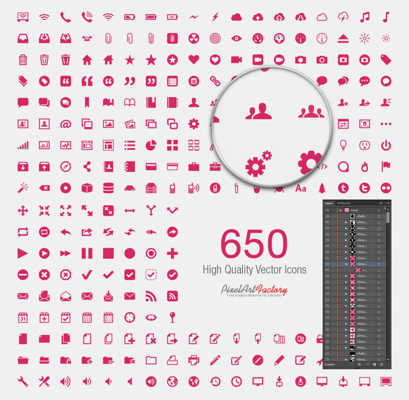 650个红色扁平的app手机图标大全素材