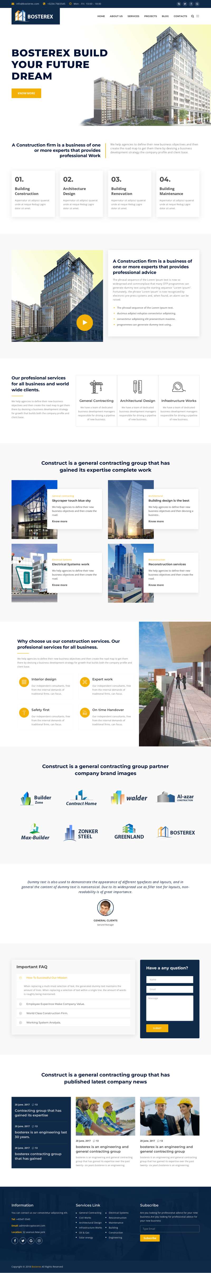 bootstrap建筑设计行业公司网站模板