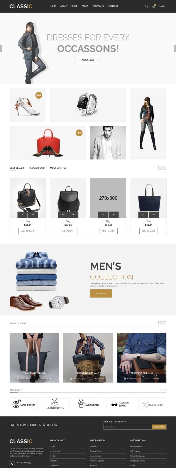 时尚服装箱包电商网站模板