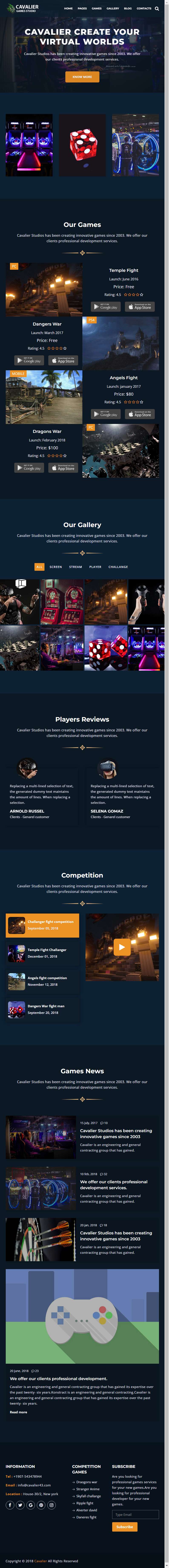 响应式VR游戏开发公司网站模板