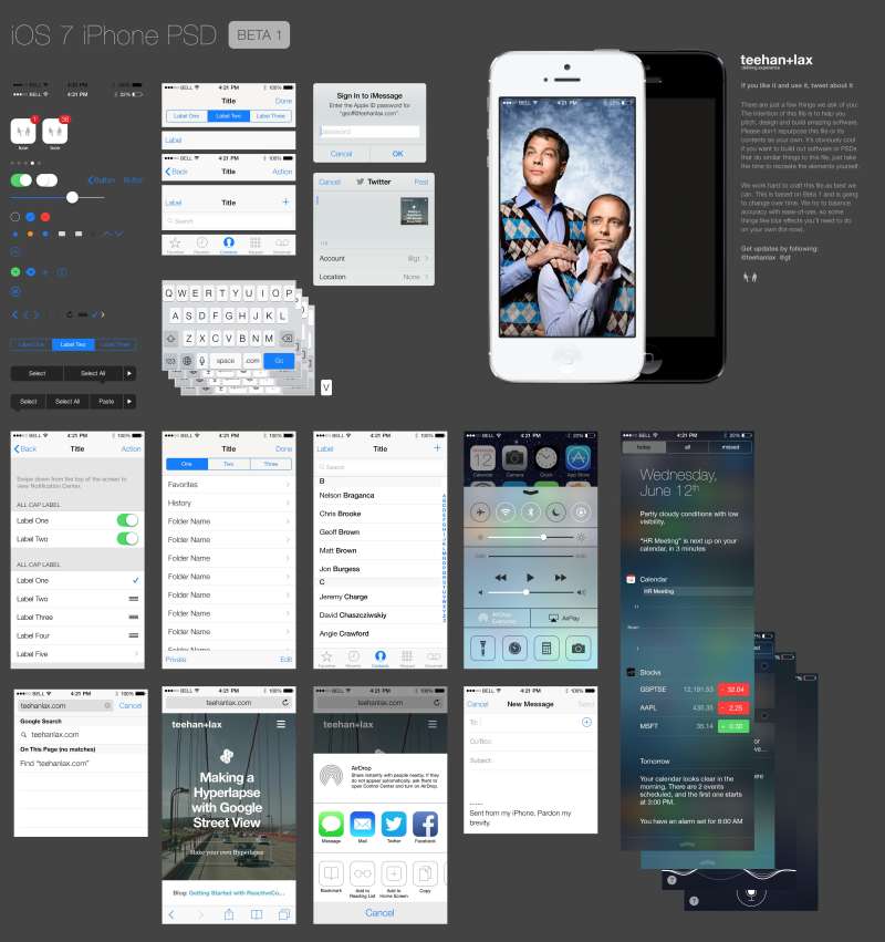 扁平化iphone ios7界面设计ui工具包下载