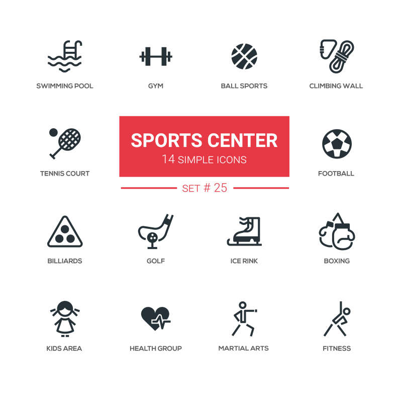 黑色的体育运动会图标AI素材