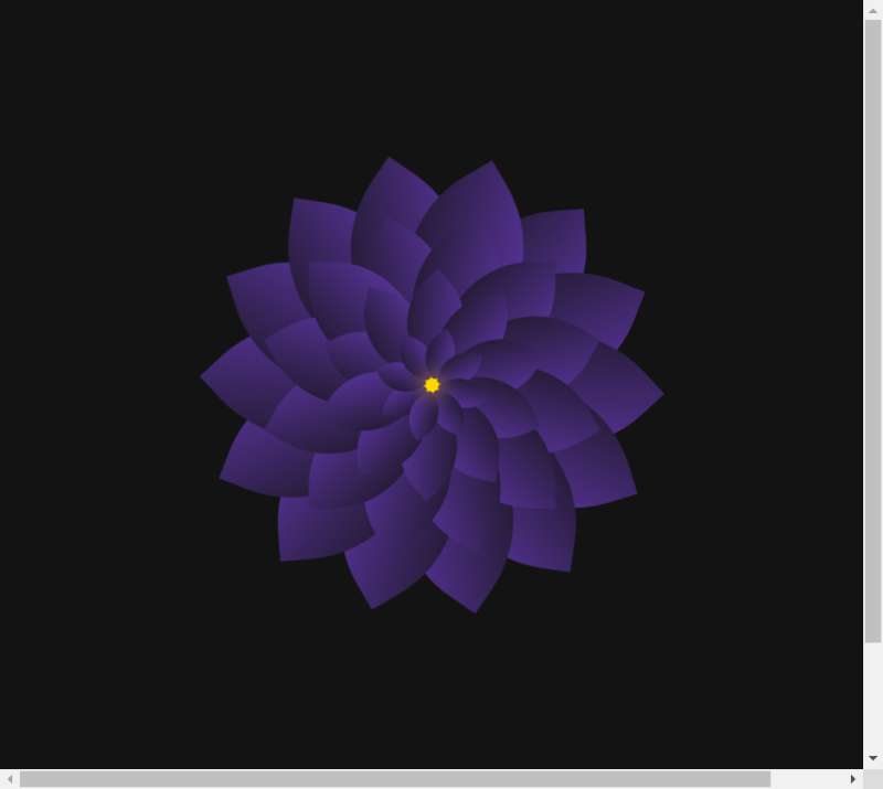 css3绘制紫色的花瓣动画特效