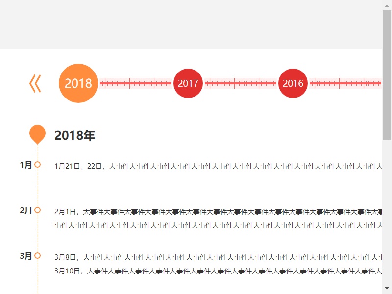 jQuery大事件時間軸代碼
