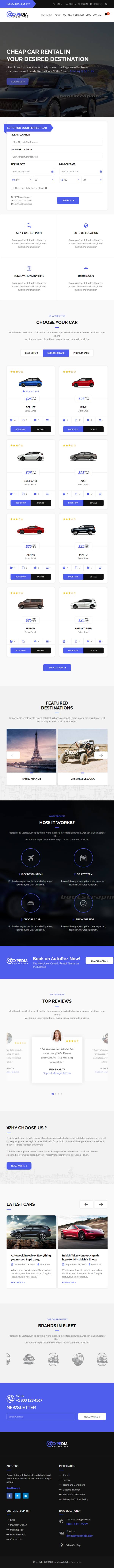 Bootstrap汽车租赁平台网站模板