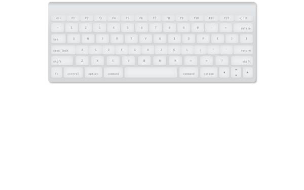 css3绘制mac电脑键盘样式代码