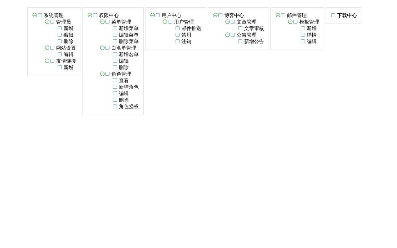 js樹形菜單分類勾選插件