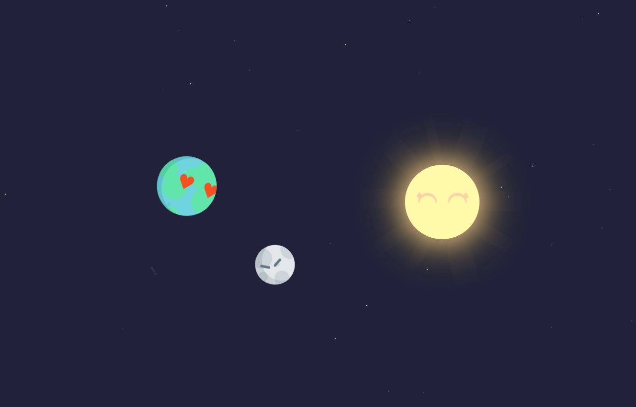 css3太陽行星運動場景特效