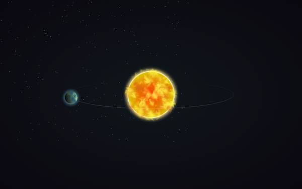 html5地球绕着太阳转动特效